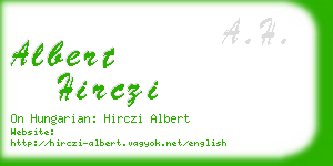 albert hirczi business card